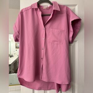 Entro Pink Button-Up Blouse
